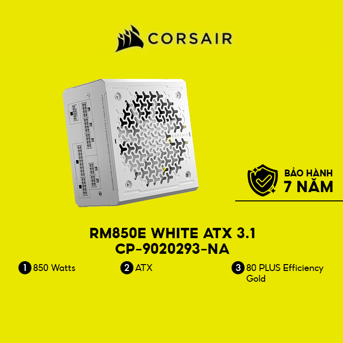 Nguồn Corsair RMe Series™ RM850e - Fully Modular Low-Noise ATX Power Supply - White - CP-9020293-NA