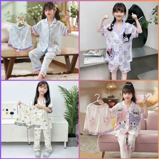  08-45kg Đồ Bộ Pijama cho bé 14-45kg trẻ em vải lụa Latin Siêu Xinh 