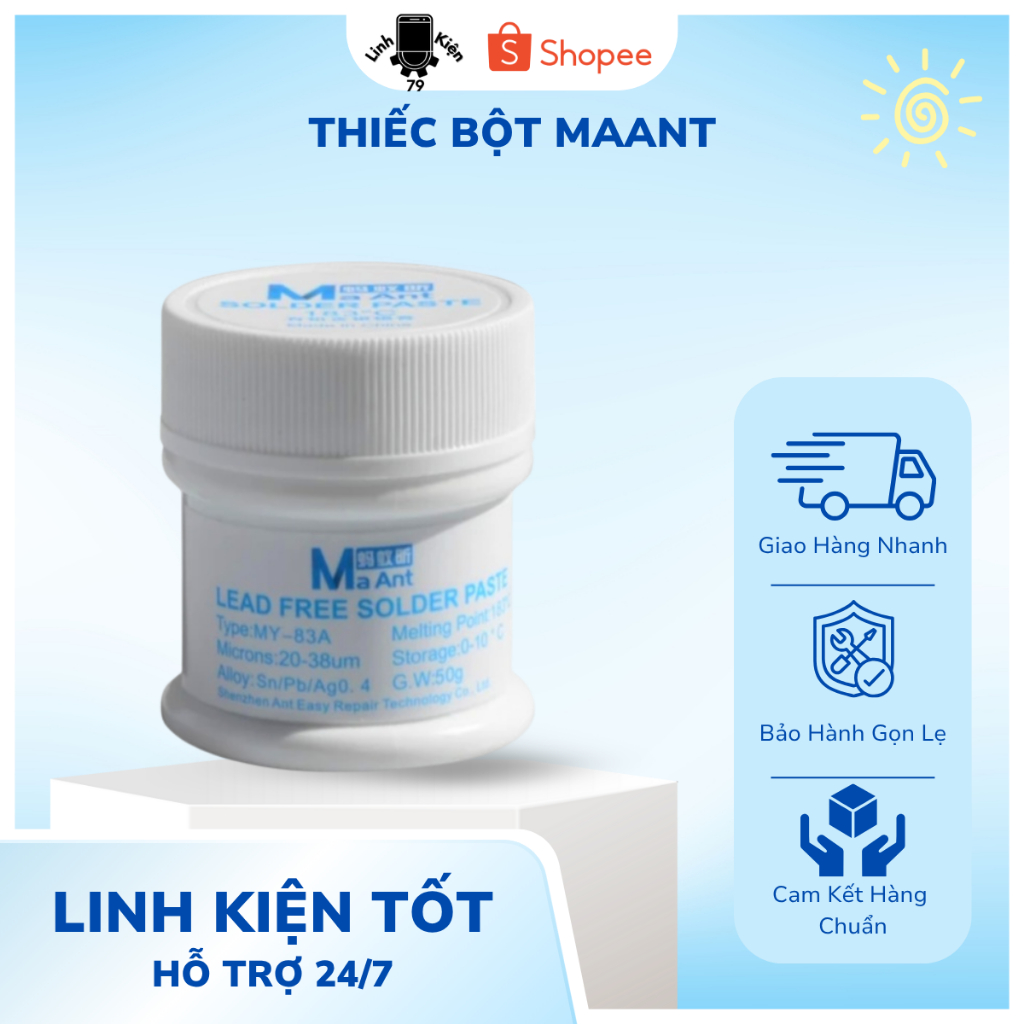 Thiếc Bột Maant 183 Độ - 138 Độ - 158 Độ ,  LOẠI KHÔNG CHÌ