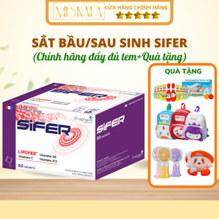 (TẶNG QUÀ) SẮT SIFER, Sắt bầu và sau sinh Sifer, Sắt sinh học dạng bột thơm ngon Hộp 30 và 60 gói