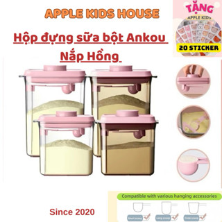 (Tặng 20 STICKER) Hộp đựng sữa bột chống ẩm ANKOU NẮP HỒNG phụ kiện Hồng 1L /1,7 L và 2,3L