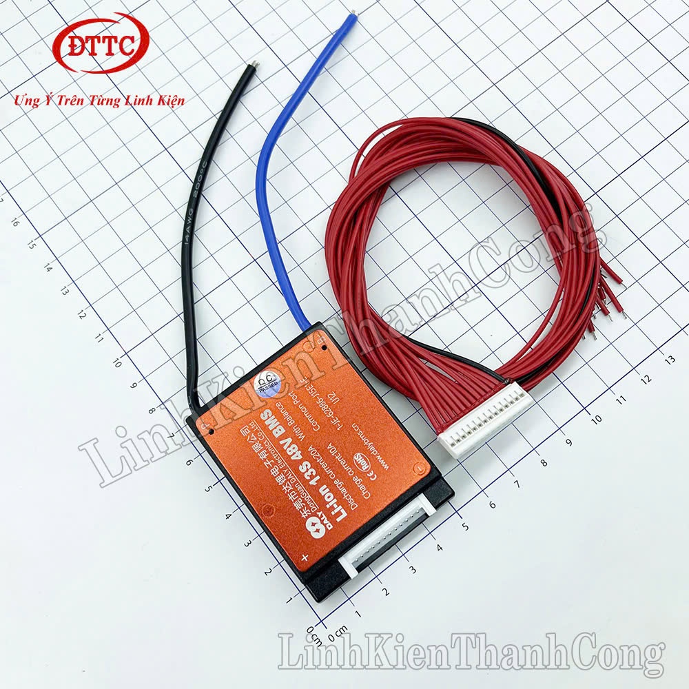 Mạch Bảo Vệ BMS 48V 13S 20A Cho Pin 3.7V (Sạc Xả Chung)