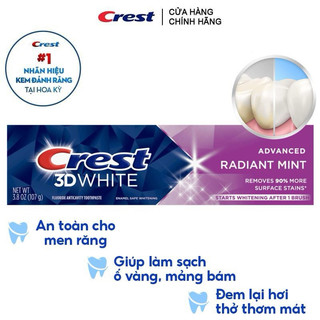 [HÀNG CÔNG TY-BẢN MỸ ] KEM ĐÁNH RĂNG CREST 3D WHITE ADVANCED WHITENING