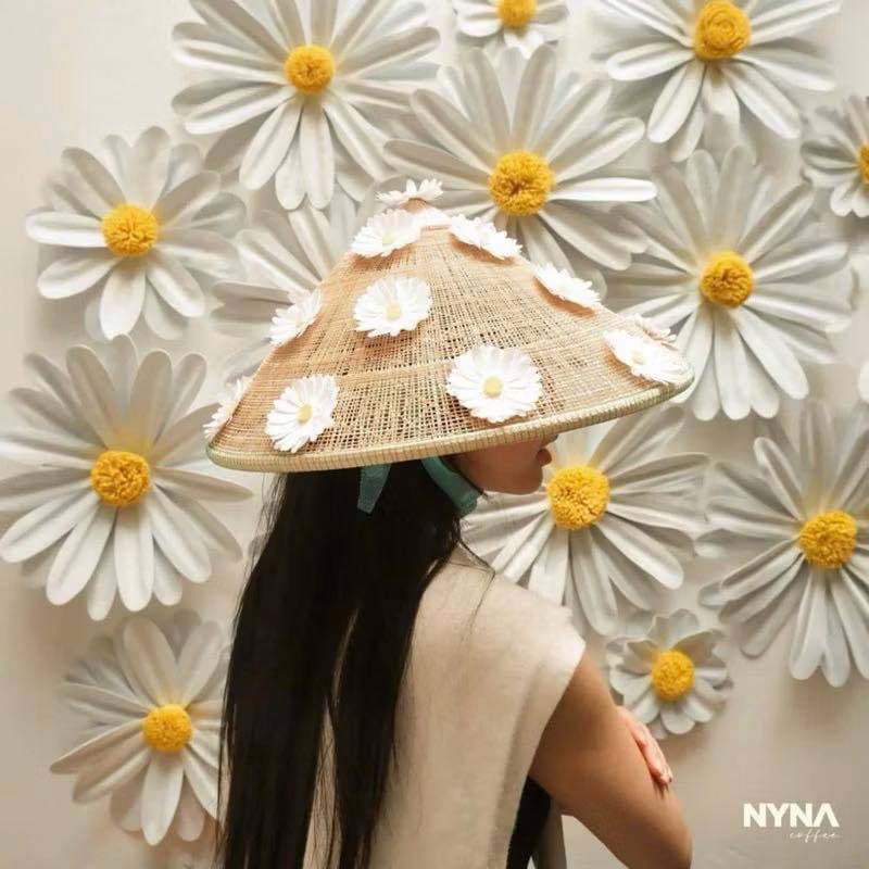 Nón khung ,nón chụp ảnh gắn hoa, Nón đan tre, nón xương , nón ngựa, Nón lá Việt Nam (kèm quai nón)