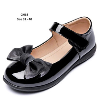 Giày búp bê bé gái 6 - 15 tuổi màu đen da bóng cao cấp phù hợp mặc áo dài, đồng phục Vinschool GH68 KIDS SHOES