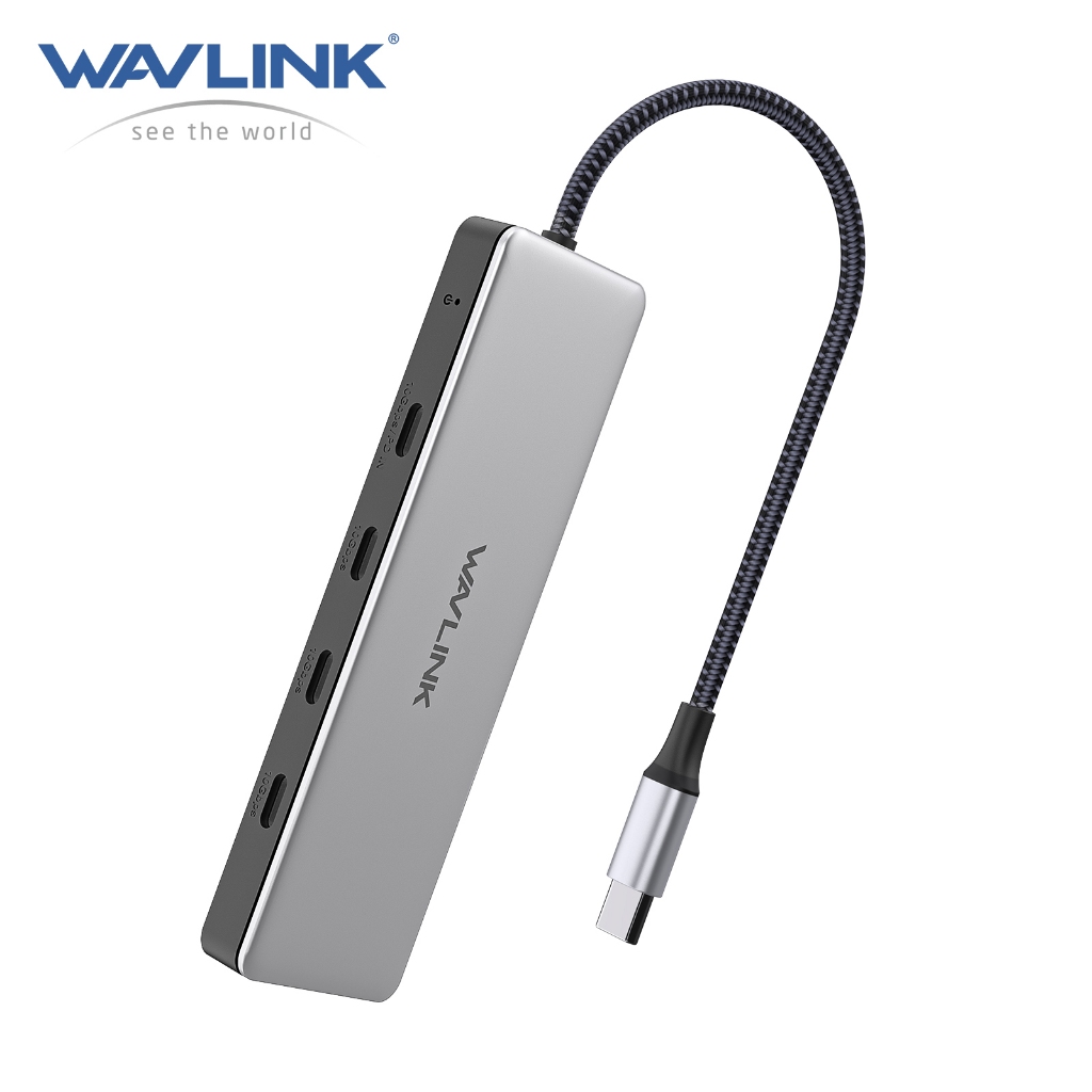 Bộ chia cổng USB-C Wavlink, Hub USB bằng nhôm 3.2 Gen 2 tốc độ 10Gbps với 4 TYPEC PD 85W