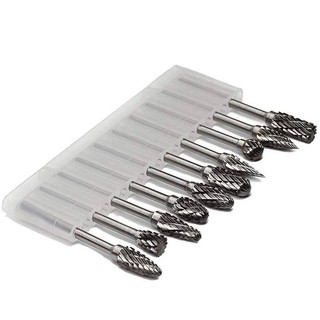  Bộ Mũi Phay Cắt Kim Loại 3 * 6mm Bằng Vonfram Cacbua Tiện Dụng - mũi mài hợp kim trục 3mm 