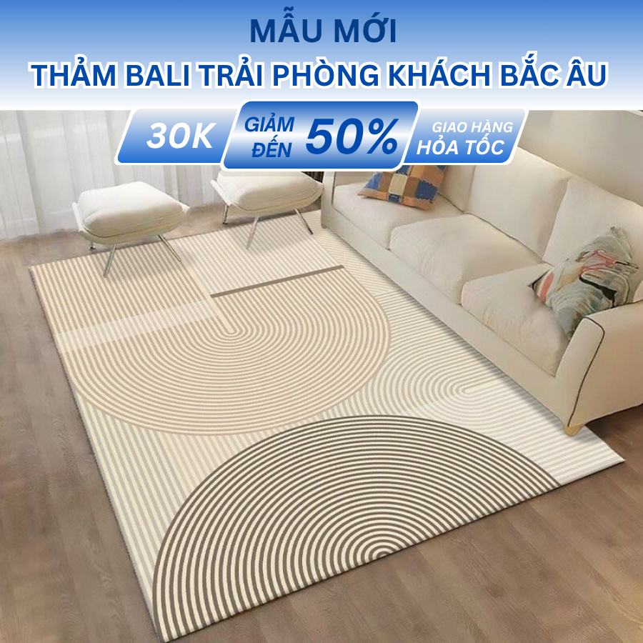   Hỏa Tốc  Thảm trải sàn phòng khách phòng ngủ bali nỉ lì bắc âu 5D thảm chân giường cỡ 1m2x1m6 1m4x2m,1m6x2m3 2mx3m 