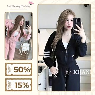 A183 SET DAS KHÓA MŨ HỒNG ĐEN KLE Set Bộ Đồ Nữ Thu Đông Sang Chảnh Chất Nỉ Dày Ấm Áp 2 Size 40-65kg