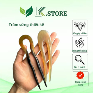 Trâm cài tóc hình chữ U bằng sừng Trâu, phong cách thời trang- L.K store
