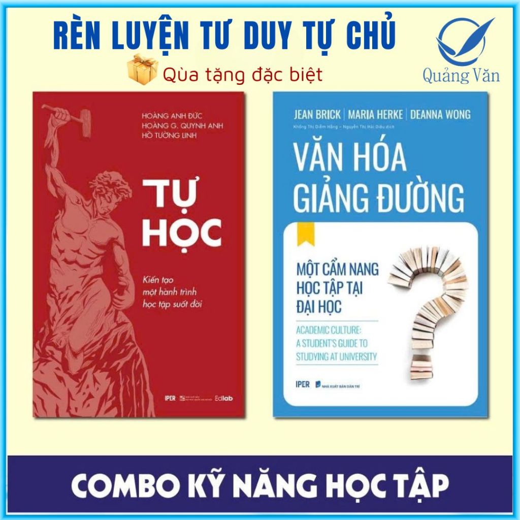 Sách Combo Kỹ năng học tập - IPER (2C: Tự Học + Văn hóa giảng đường)