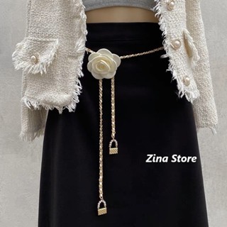  Thắt lưng dây xích mặt hoa trà thanh lịch thời trang cho nữ 