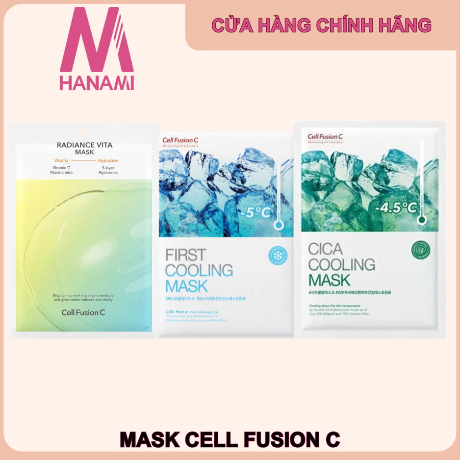 Le 01 Miếng Mặt Nạ CELL FUSION C First Cooling mask , Cica Cooling Mask, Radiance Vita Mask