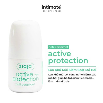 Lăn Khử Mùi Ziaja Active Protection Anti Perspirant Roll On Hỗ Trợ Ngăn Tiết Mồ Hôi, Bảo Vệ Chủ Động 60ml