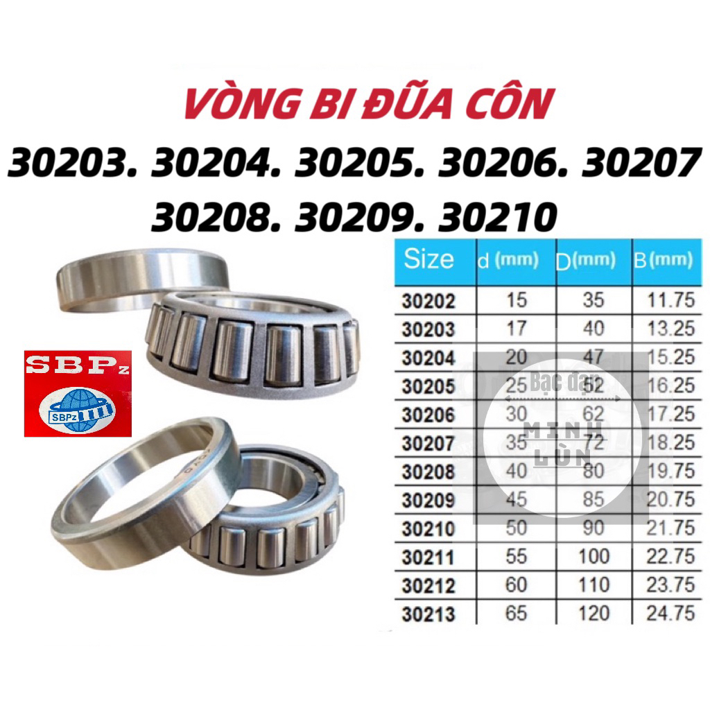 [ Vòng bi bạc đạn côn ZBPz 30203  30204  30205  30206  30207  30208  30209  30210 ]