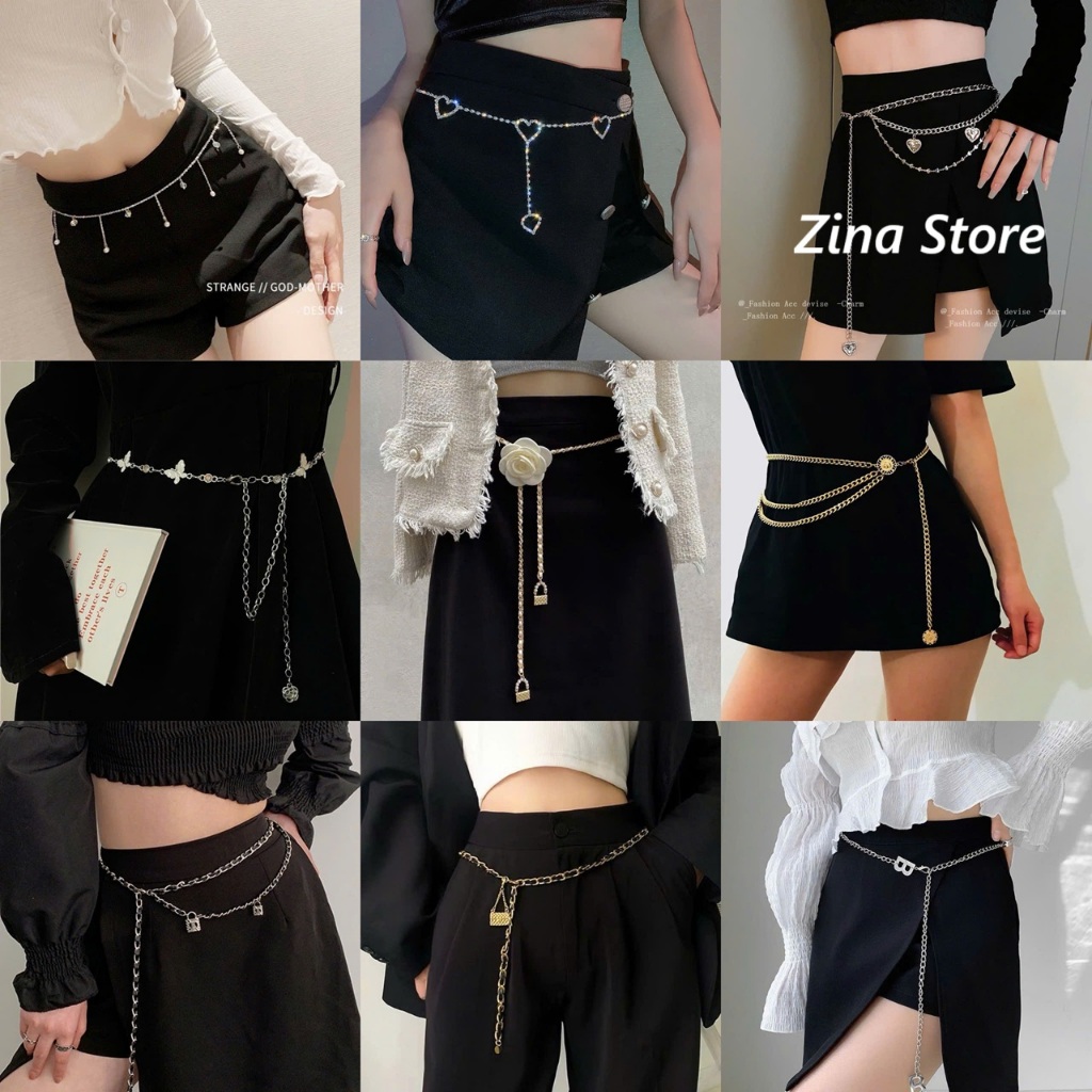 Đai váy - Belt xích đính đá thương hiệu cao cấp sang trọng