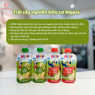  Trái Cây Nghiền Organic HiPPiS Hoa Quả 100g Dành Cho Bé Từ 4 Tháng Tuổi 