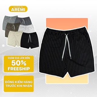 Combo Quần short nam AREMI chất vải kate  sọc cao cấp thoáng mát lưng thun form trên gối trẻ trung