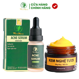 Bộ Trắng Da, Sạch Mụn Và Nám Cơ Bản WonMom ( 1 Kem Nghệ Tươi + 1 Serum Mụn )