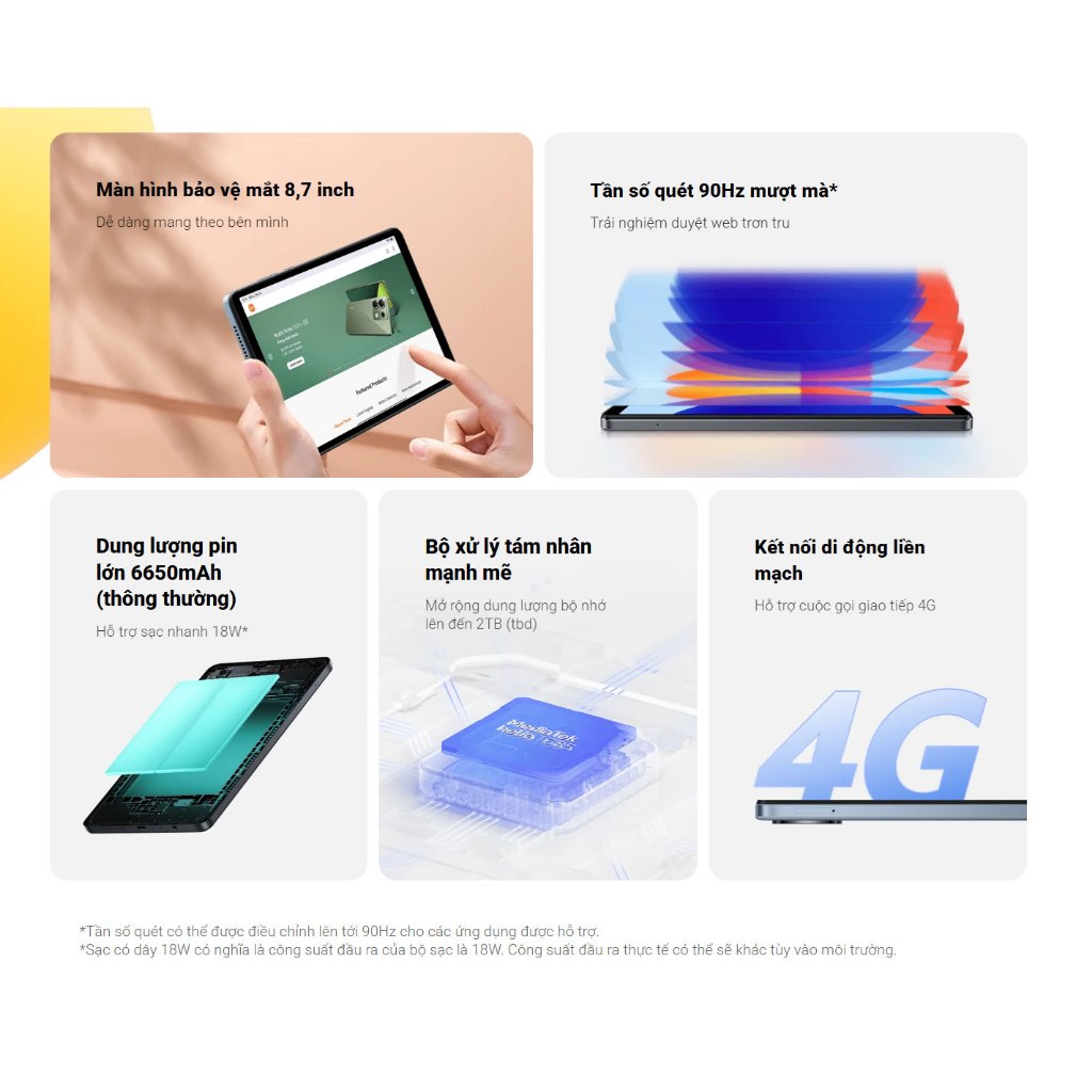 Máy Tính Bảng Xiaomi Redmi Pad SE 4G 8.7 4G 4GB 128GB Chính Hãng | BigBuy360 - bigbuy360.vn