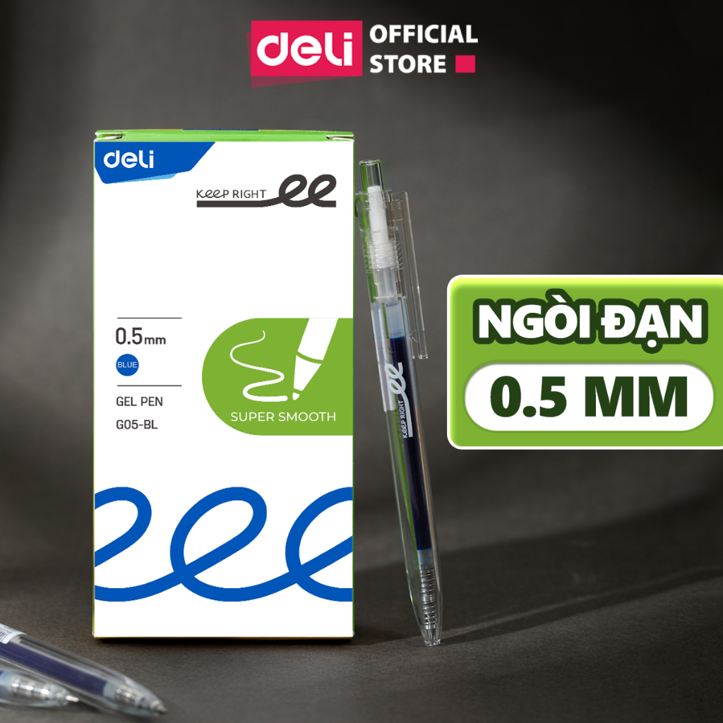 Bút gel Bút Bi Nước Nhanh Khô Viết Trơn Tru Ngòi Đạn Deli EG05 Tối Giản Phong Cách Hiện Đại Học Sinh Văn Phòng