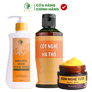 Bộ Dưỡng Trắng Hồng Da Mặt Và Body Sau Sinh WonMom ( Kem Nghệ Tươi + Cốt Nghệ + Kem Sữa Nghệ )
