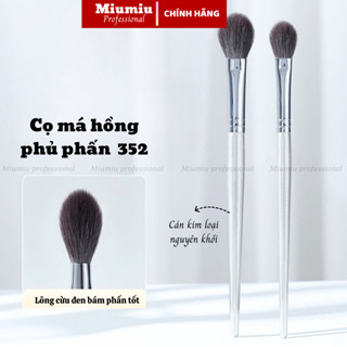 Cọ phấn má hồng nhỏ lông thú phủ phấn, highlight vùng nhỏ cán bạc kim loại bền bỉ (L352)