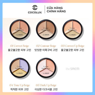  Che Khuyết Điểm The Saem Cover Perfection Triple Pot Concealer 