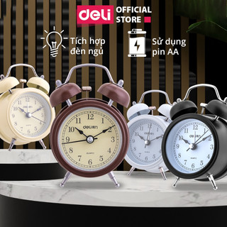   TẶNG PIN + HỎA TỐC  Đồng Hồ Báo Thức DELI Đồng Hồ Sang Trọng Trang Trí Bàn Làm Việc 