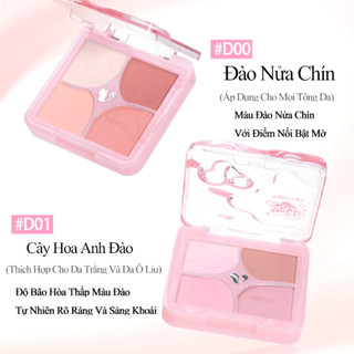 Phấn Má Hồng Và Bắt Sáng 4 Ô VEECCI Đa Năng Mềm Mịn Tự Nhiên Màu Hồng Khỏa Thân Lâu Trôi 6g