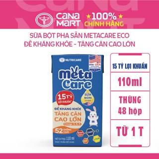 Thùng 48 hộp sữa bột pha sẵn Metacare ECO Nutricare cho bé đề kháng khỏe, tăng cân cao lớn