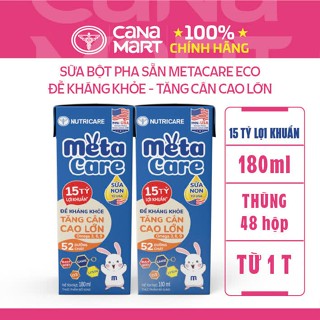 Thùng 48 hộp sữa bột pha sẵn Nutricare Metacare ECO cho bé đề kháng khỏe, tăng cân cao lớn
