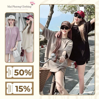  Set đồ nữ áo phông nữ tay xắn mix quần đùi chất vải loại 1 girl phố sành điệu TP608 