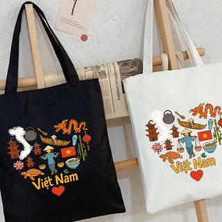 Túi tote Trái tin Việt Nam vải canvas túi đeo vai đi học đi chơi đựng vừa A4 kích thước 35x40cm tota1873