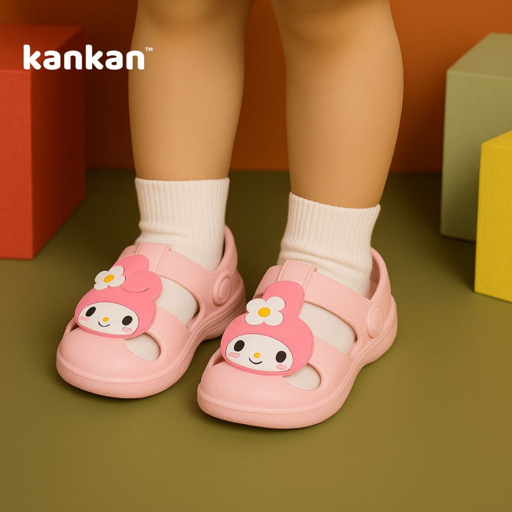Dép Giọ Cho Bé Gái KanKanStore Sandal Có Quai Cho Bé Từ 1-5 Tuổi Êm Chân Kuromi Melody Labubu  KA41