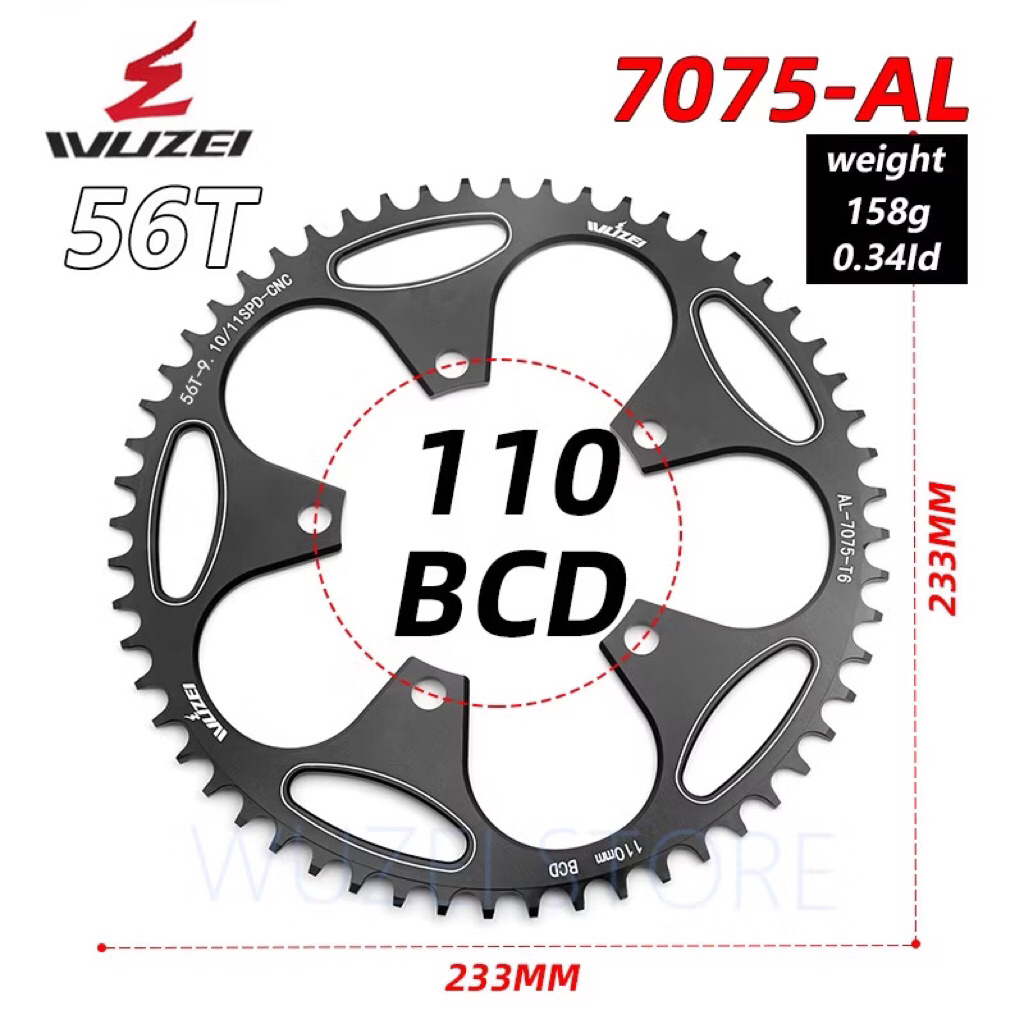 Đĩa xích tròn WUZEI 110BCD 56T cho xe đạp đường trường/-str
