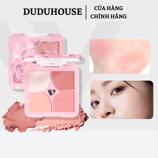 Phấn Má Hồng Và Bắt Sáng 4 Ô VEECCI Đa Năng Mềm Mịn Tự Nhiên Màu Hồng Khỏa Thân Lâu Trôi 6g