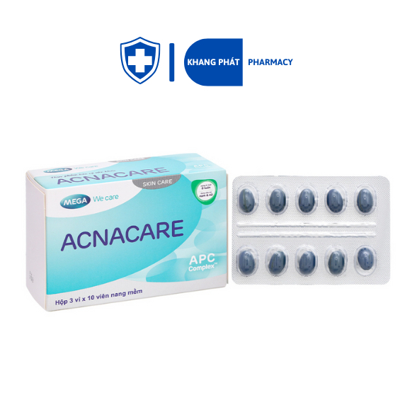 Acnacare Thực phẩm bảo vệ sức khỏe hỗ trợ giảm tiết bã nhờn, mụn trên da (Hộp 30 viên) [date 12/03/2
