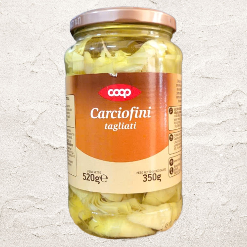 COOP < LỌ LỚN 520g > HOA  A TI SÔ CẮT LÁT NGÂM DẦU HƯỚNG DƯƠNG / Ý / Artichoke Hearts Marinated in O