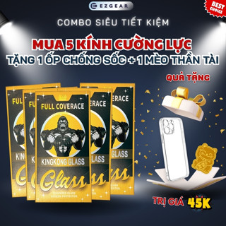 [TẶNG ỐP + MÈO THẦN TÀI] COMBO 5 Kính Cường Lực Chống Nhìn Trộm Khung Tự Dán Kingkong IP 7/8/X/11/12/13/14/15/16 ProMax
