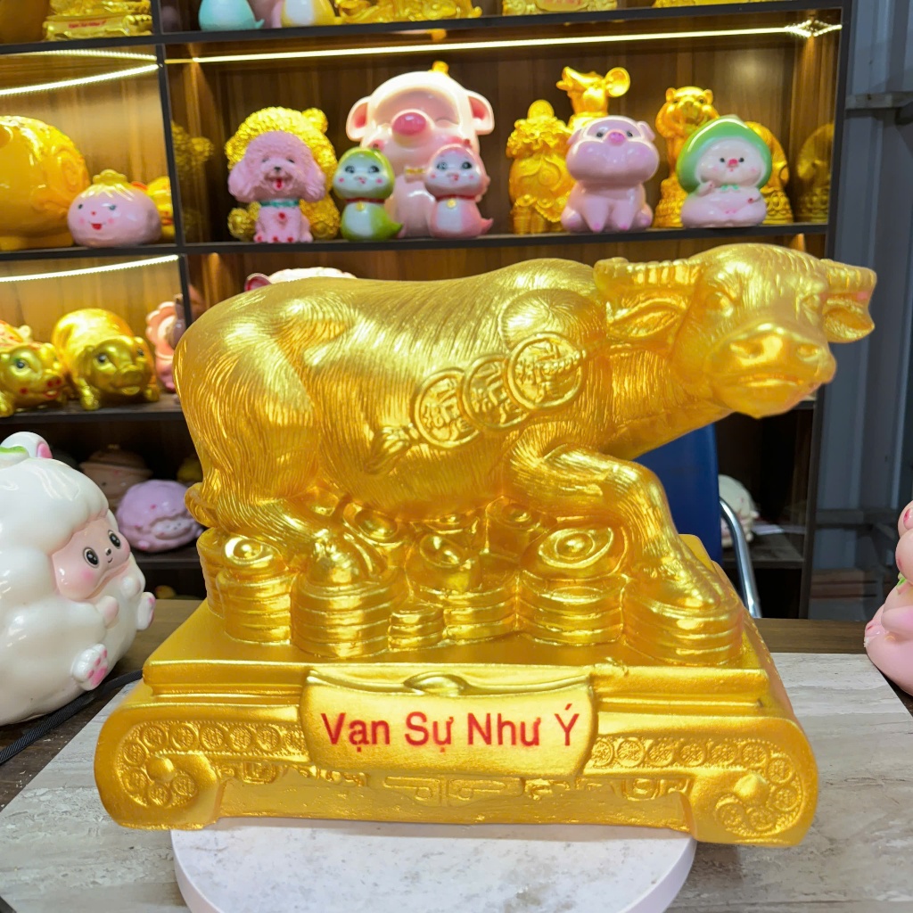 Trâu Phú Quý 12 Con Giáp Heo Đất Lợn Đất Lợn Tiết Kiệm Thạch Cao Ống Heo Ống Tiết Kiệm