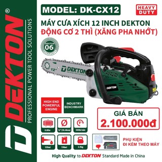 Máy cưa xích xăng DEKTON CX12 bản T7.2025 / 25cc / 30cm