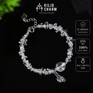  Vòng tay nữ đá thạch anh trắng mix charm pha lê thu hút năng lượng tích cực KC51 - KILIG CHARM 