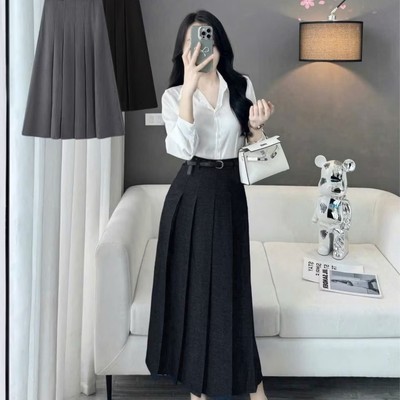Chân váy công sở xếp ly dáng dài thanh lịch sang trọng Callene (L2793)