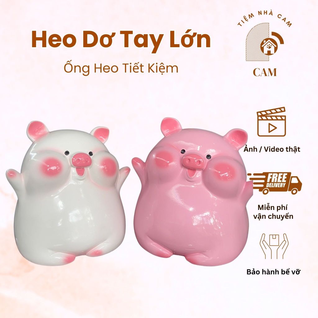 HEO Ú- Heo Đất Tiết Kiệm Size To- HEO BÁNH BAO, Đựng Tiền Ống Tiết Kiệm Ống Heo, quà tặng