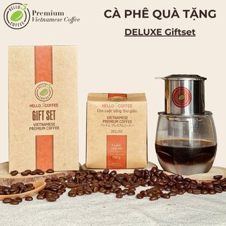 Hộp quà tặng tiện lợi, cà phê rang xay nguyên chất Hello 5 Coffee DELUXE 250g, sang trọng, tinh tế