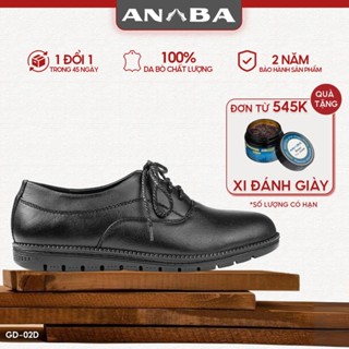  Giày Công Sở Nam Trung Niên ANBA Da Bò Thật Cao Cấp Đế Cao Su Non Chống Trượt Lịch Lãm Thoải Mái. 