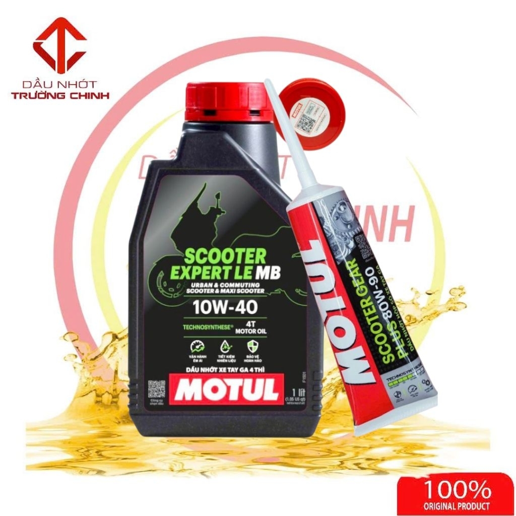 Combo nhớt Motul Scooter Expert le 10W40 + Hộp số Motul 120ml