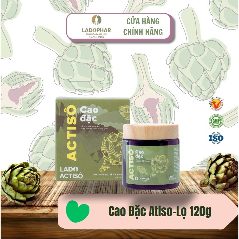 Cao Đặc Atiso LADOPHAR 120g – Chiết Xuất Lá Atiso Hữu Cơ – Hỗ Trợ Giải Độc Gan, Mát Gan, Tăng Cường 