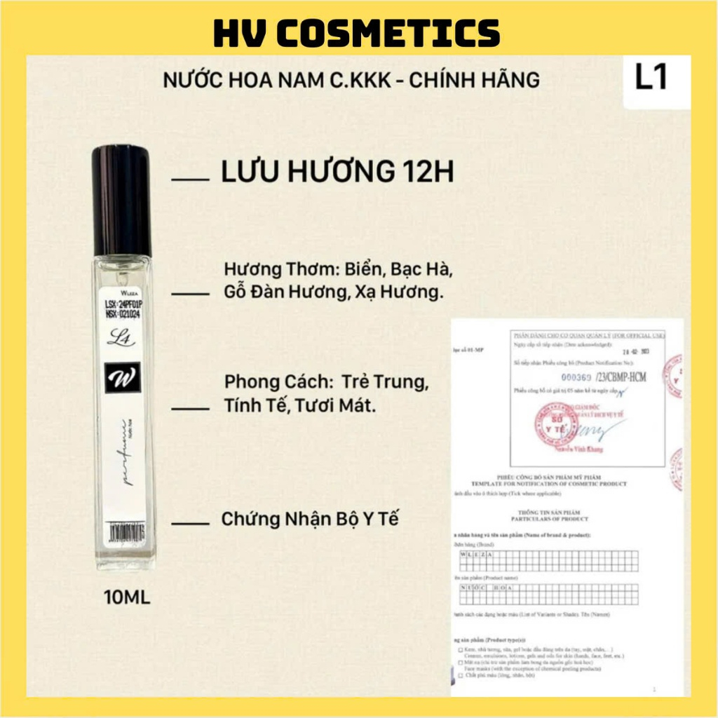 NƯỚC HOA NAM CHÍNH HÃNG C.KK 10ML LƯU HƯƠNG LÂU 12H - TINH DẦU NƯỚC HOA CHÍNH HÃNG WLEZA